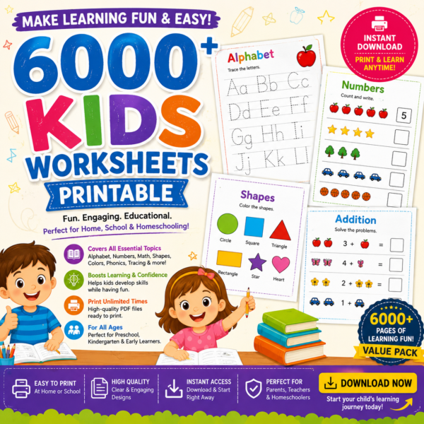 6000+ Kids Worksheets (Printable)
