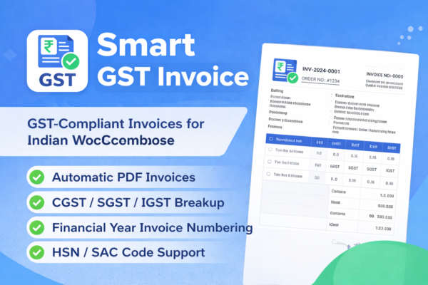 Smart GST Invoice for WooCommerce (India)